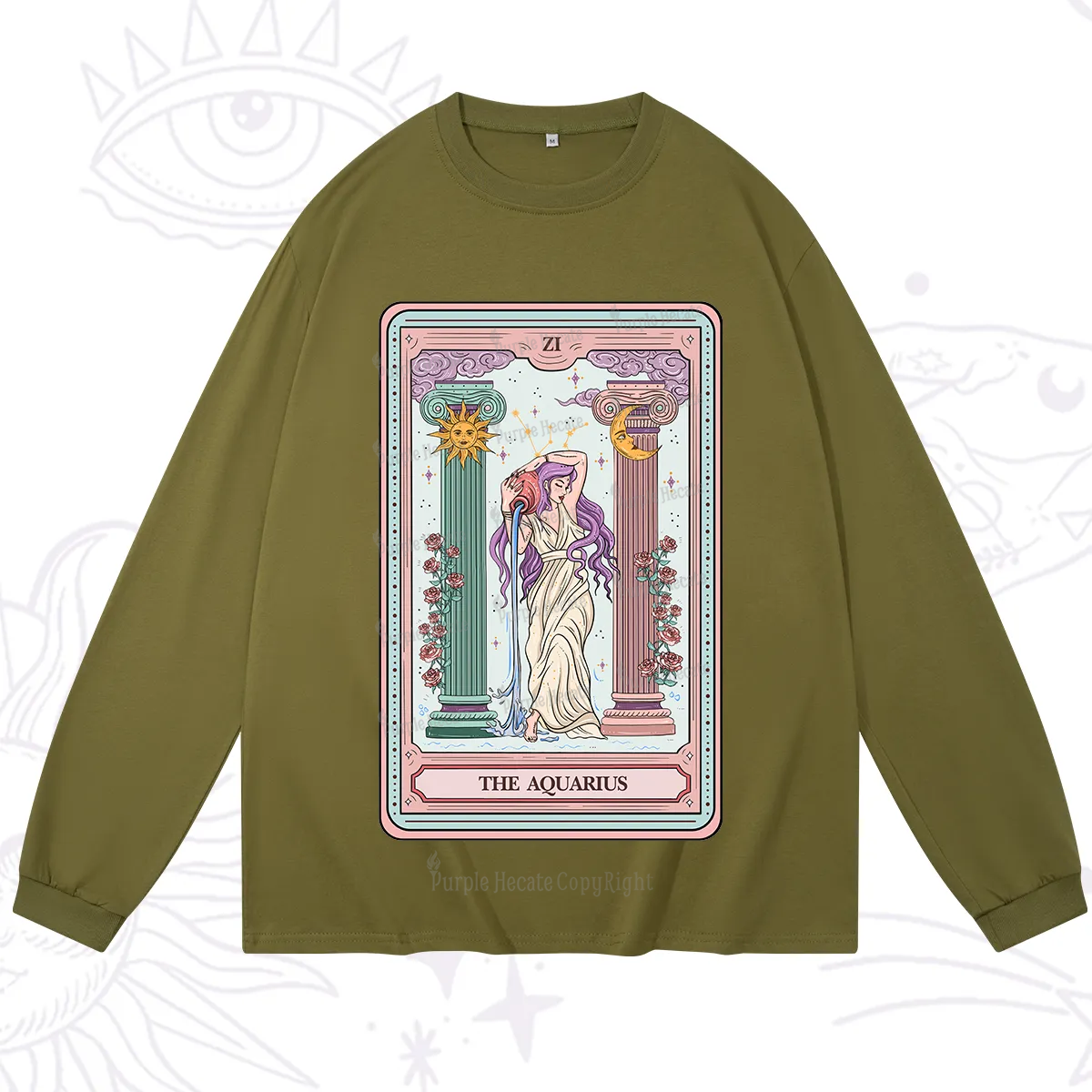 Purplehecate The Aquarius Goddess Tarot Long Sleeve T-Shirt