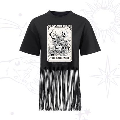 Purplehecate The Gardener Tarot Fringe Hem T-Shirt
