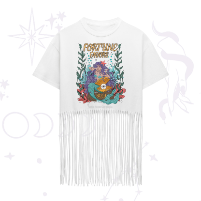 Purplehecate Fortune Favors The Bold Fringe Hem T-Shirt