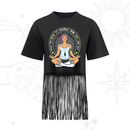 Purplehecate Today I'm Going To Manifest Fringe Hem T-Shirt