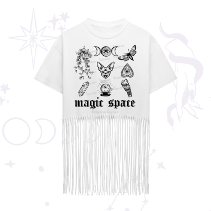 Purplehecate Magic Space Fringe Hem T-Shirt