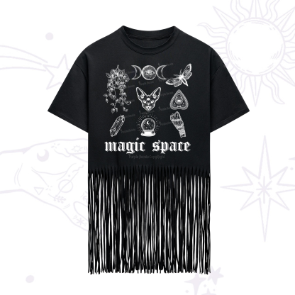 Purplehecate Magic Space Fringe Hem T-Shirt