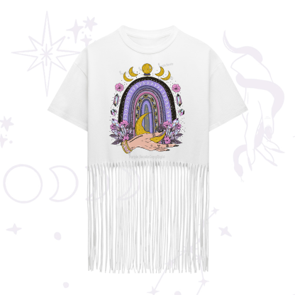 Purplehecate Magic Rainbow Fringe Hem T-Shirt