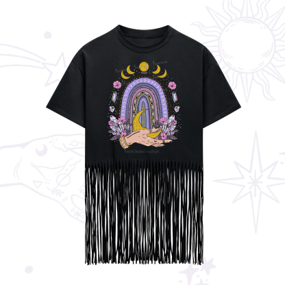 Purplehecate Magic Rainbow Fringe Hem T-Shirt