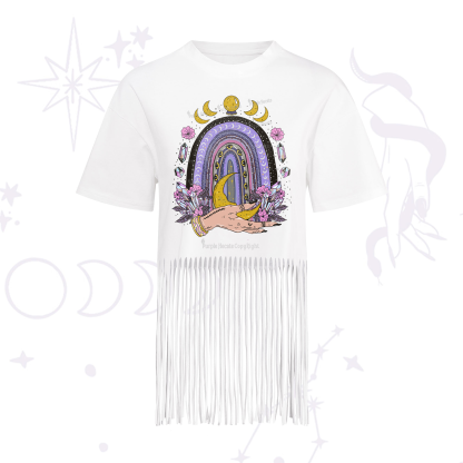 Purplehecate Magic Rainbow Fringe Hem T-Shirt