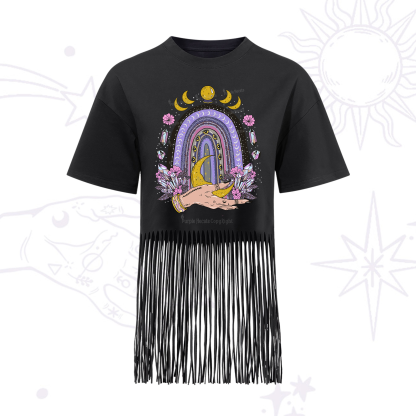 Purplehecate Magic Rainbow Fringe Hem T-Shirt