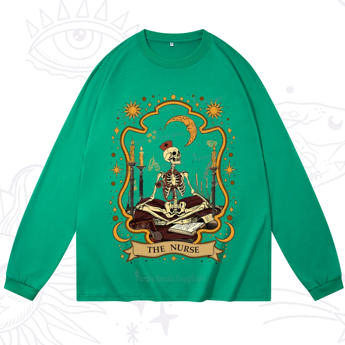 Purplehecate The Nurse Skeleton Long Sleeve T-Shirt