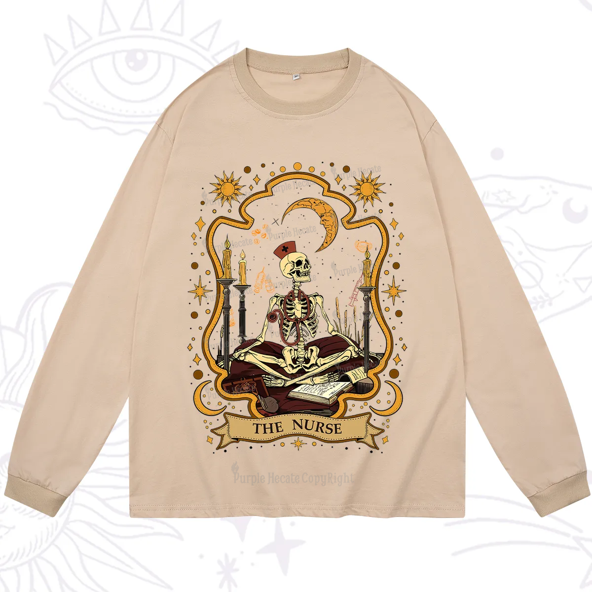 Purplehecate The Nurse Skeleton Long Sleeve T-Shirt