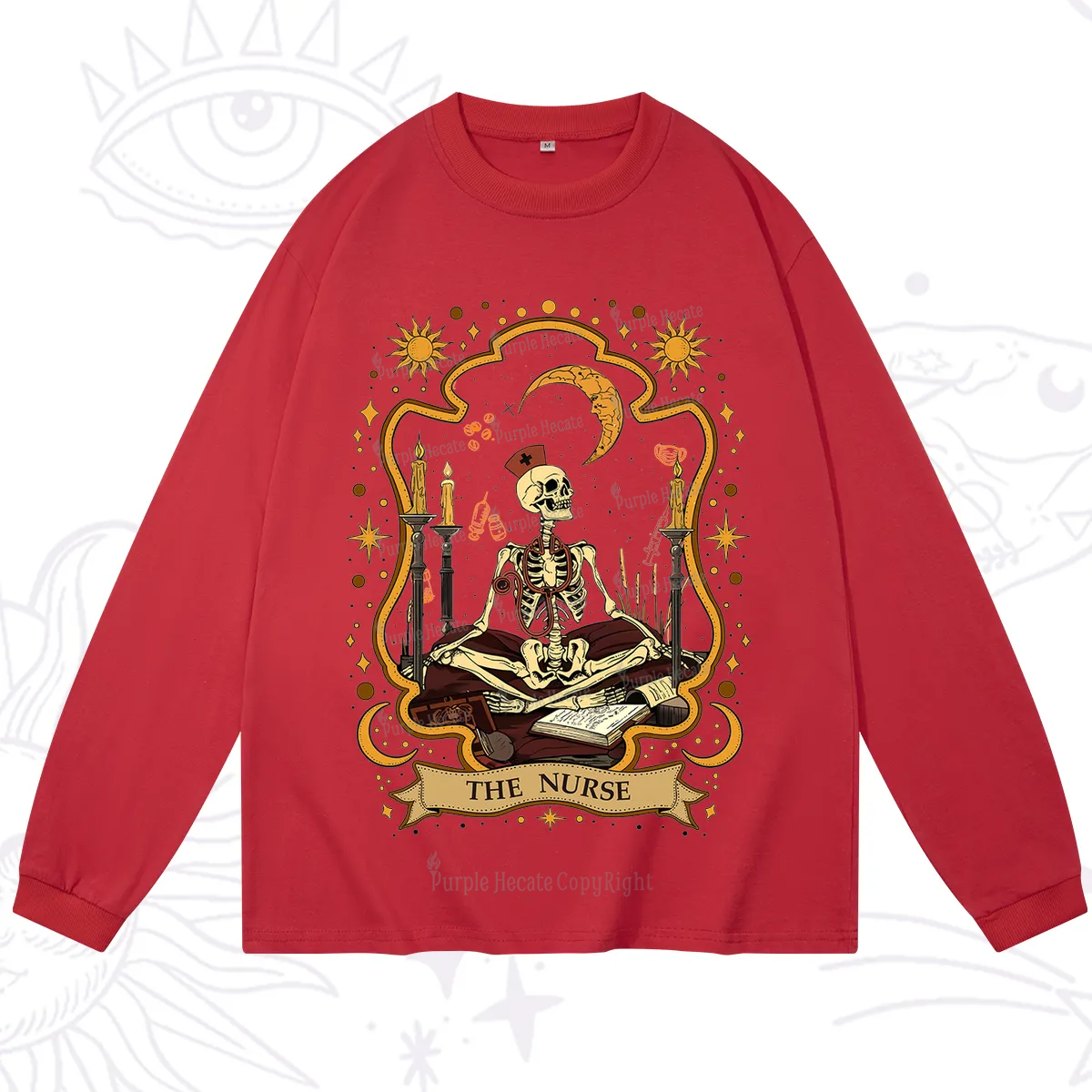 Purplehecate The Nurse Skeleton Long Sleeve T-Shirt