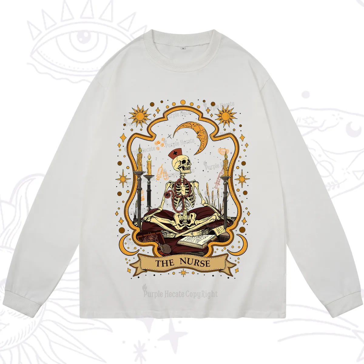 Purplehecate The Nurse Skeleton Long Sleeve T-Shirt