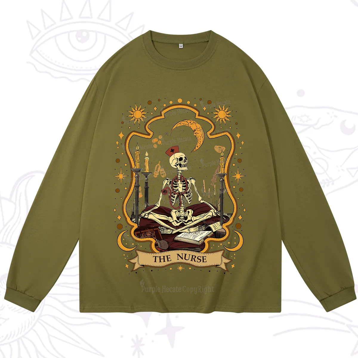 Purplehecate The Nurse Skeleton Long Sleeve T-Shirt