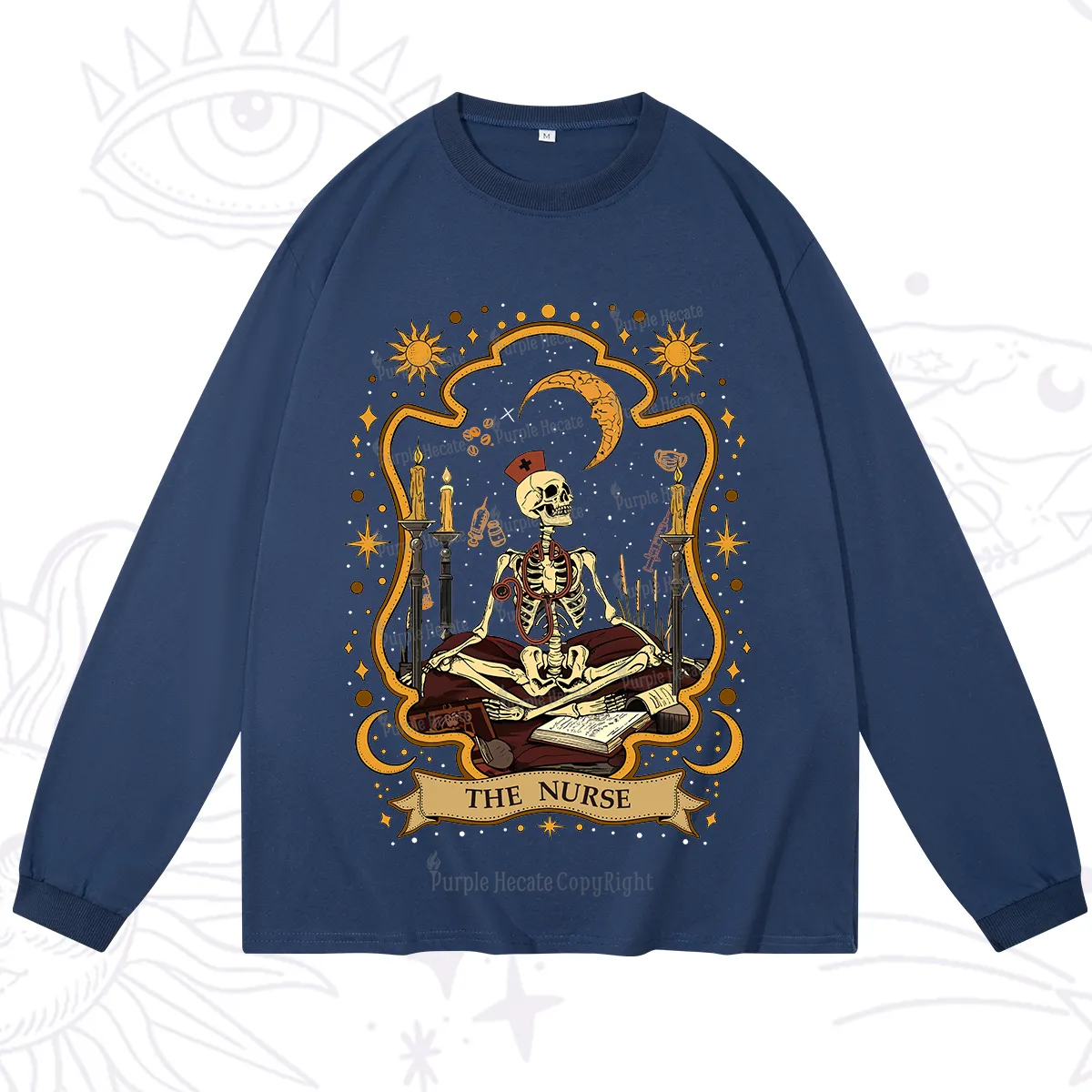 Purplehecate The Nurse Skeleton Long Sleeve T-Shirt
