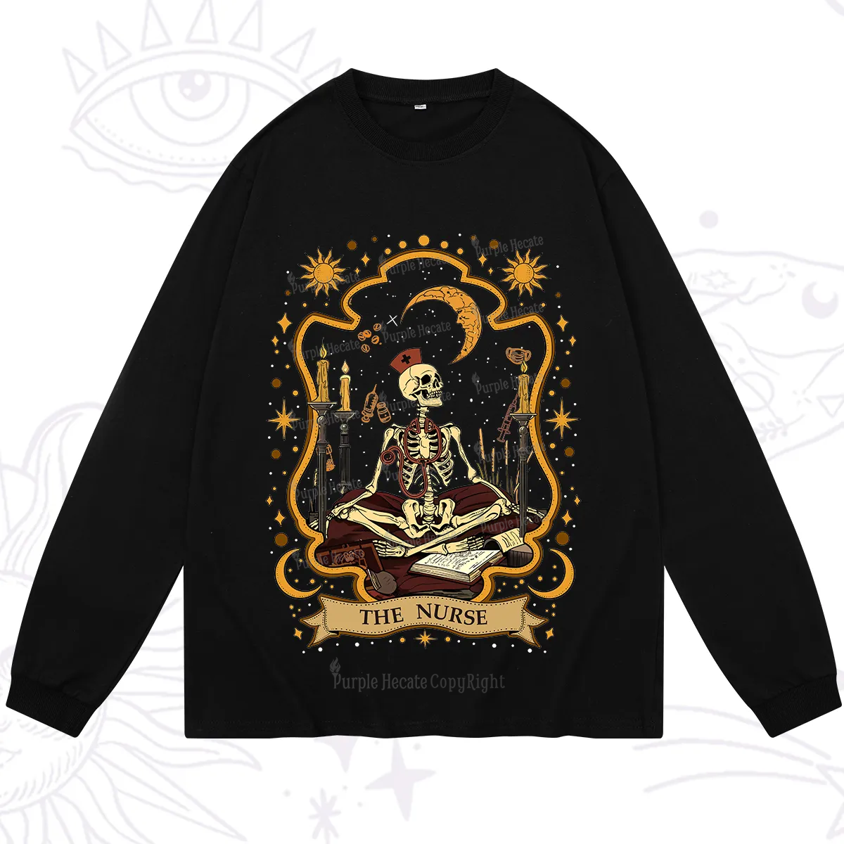 Purplehecate The Nurse Skeleton Long Sleeve T-Shirt