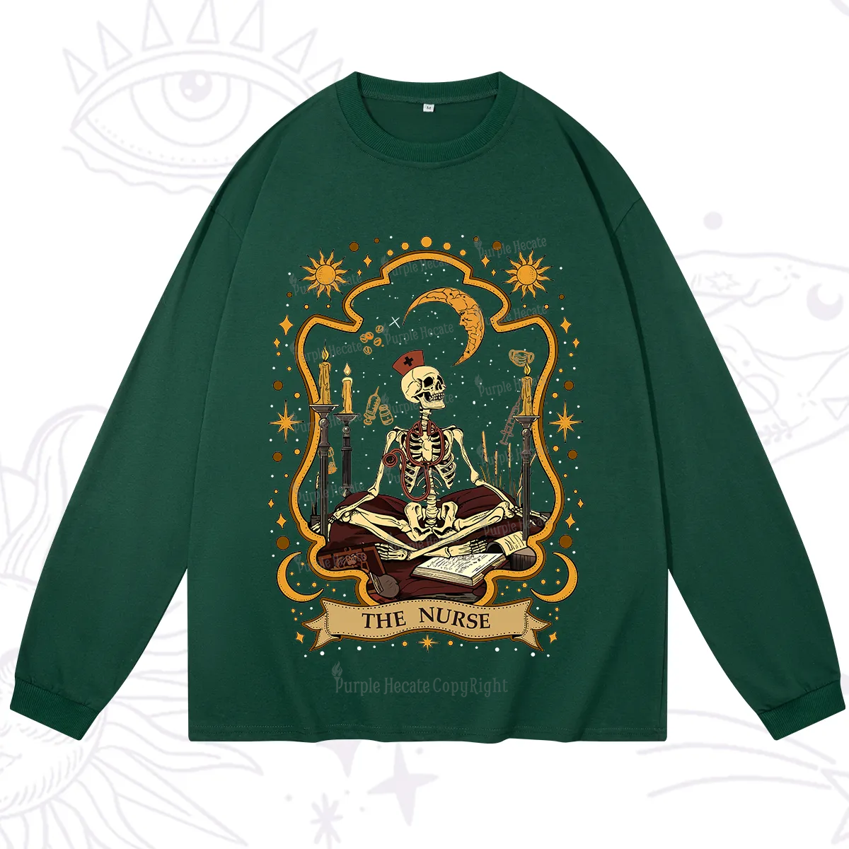 Purplehecate The Nurse Skeleton Long Sleeve T-Shirt