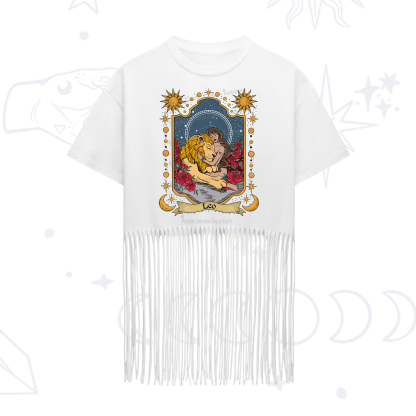 Purplehecate Leo Zodiac Fringe Hem T-Shirt