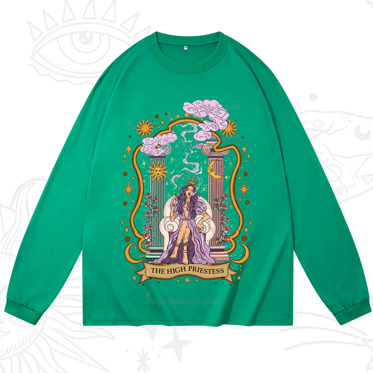 Purplehecate The High Priestess Goddess Long Sleeve T-Shirt
