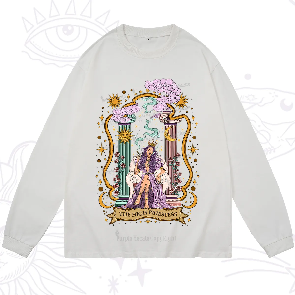Purplehecate The High Priestess Goddess Long Sleeve T-Shirt