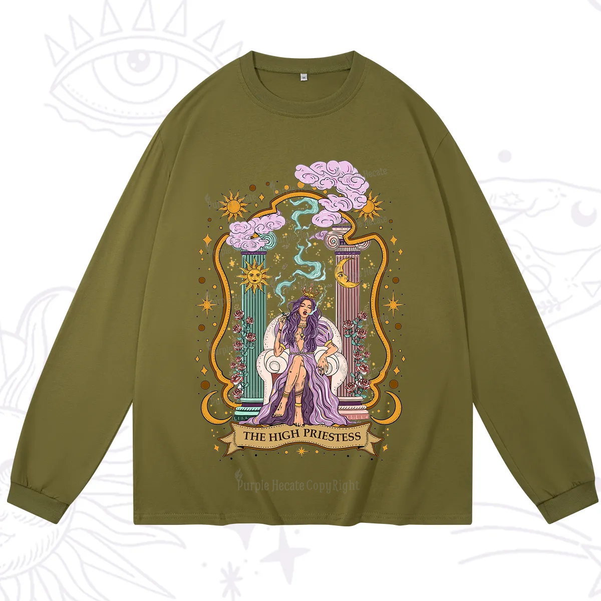Purplehecate The High Priestess Goddess Long Sleeve T-Shirt
