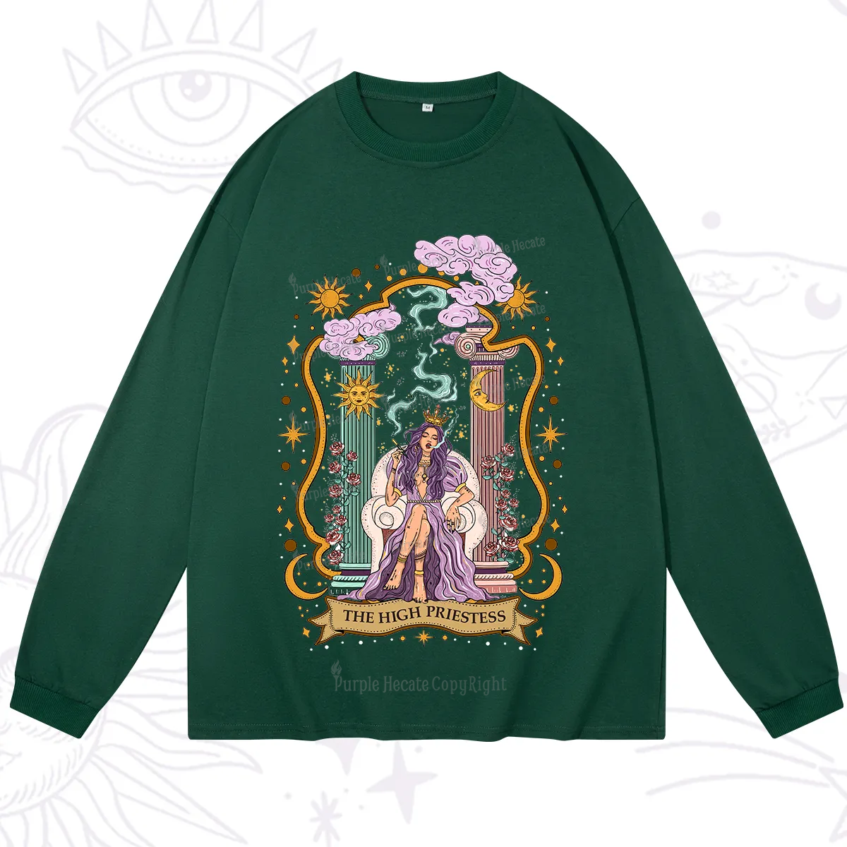 Purplehecate The High Priestess Goddess Long Sleeve T-Shirt