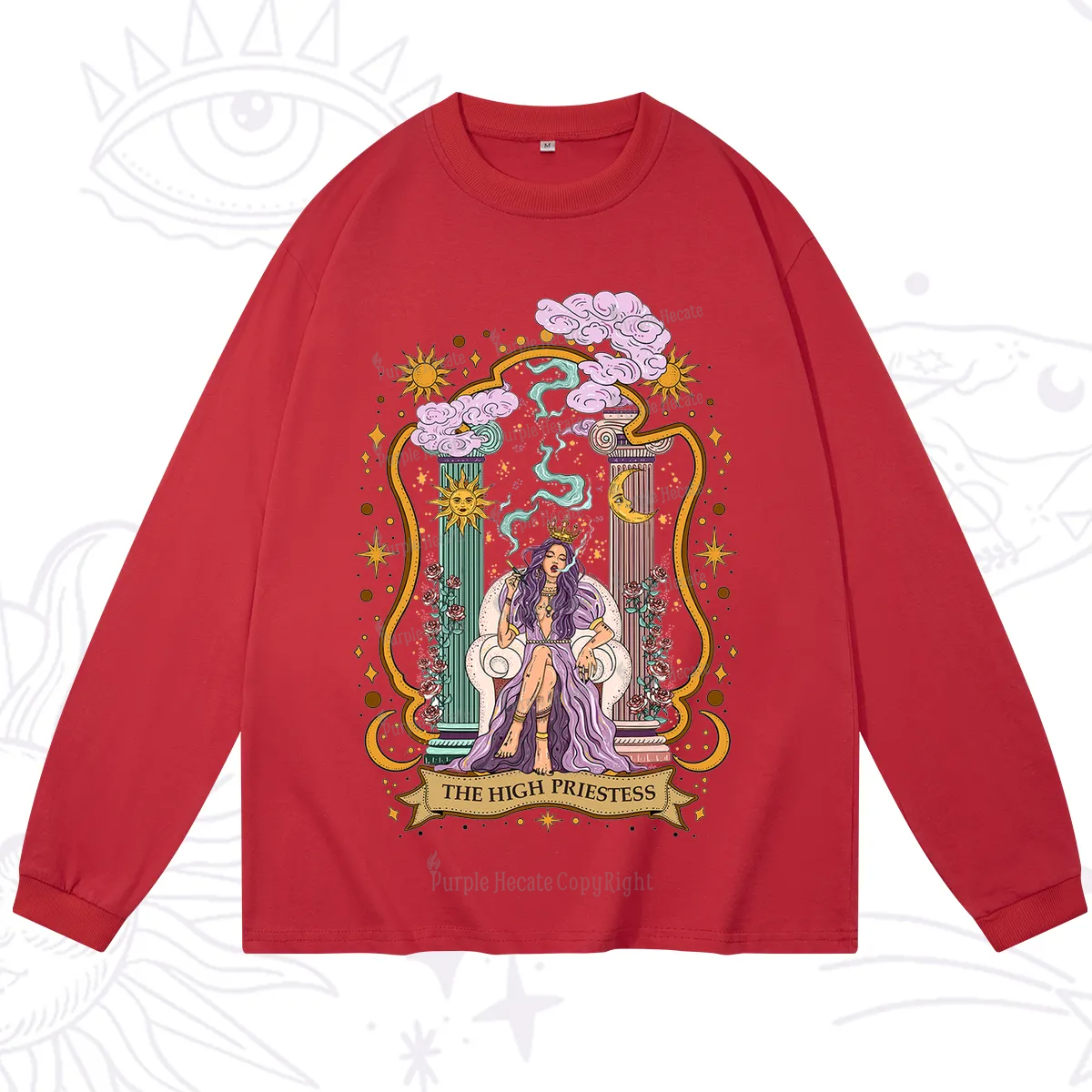 Purplehecate The High Priestess Goddess Long Sleeve T-Shirt