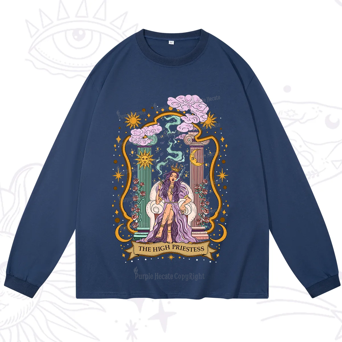 Purplehecate The High Priestess Goddess Long Sleeve T-Shirt