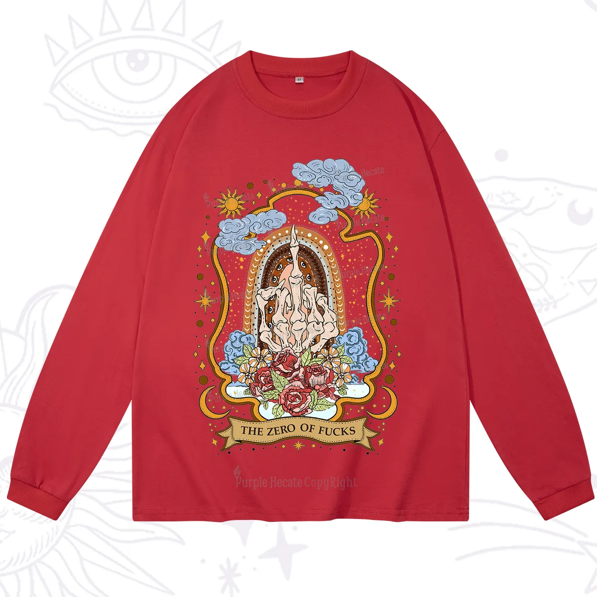 Purplehecate The Zero of Fucks Skeleton Long Sleeve T-Shirt