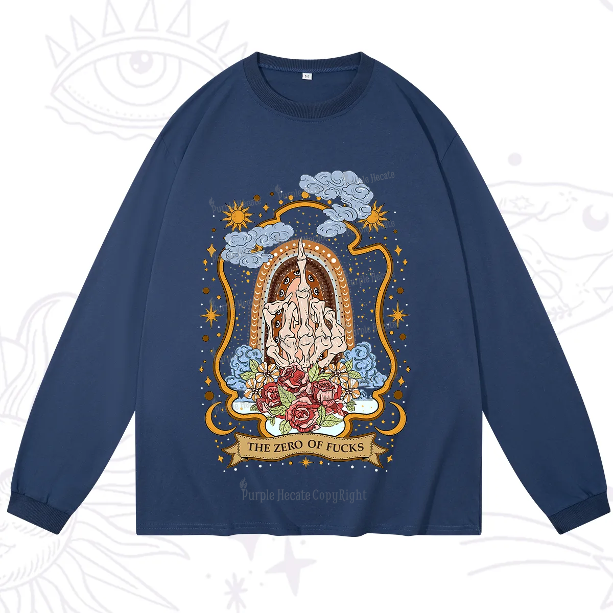 Purplehecate The Zero of Fucks Skeleton Long Sleeve T-Shirt