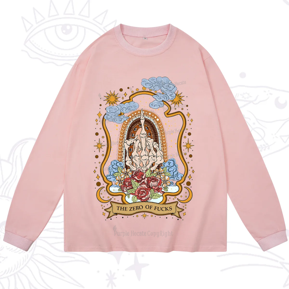 Purplehecate The Zero of Fucks Skeleton Long Sleeve T-Shirt