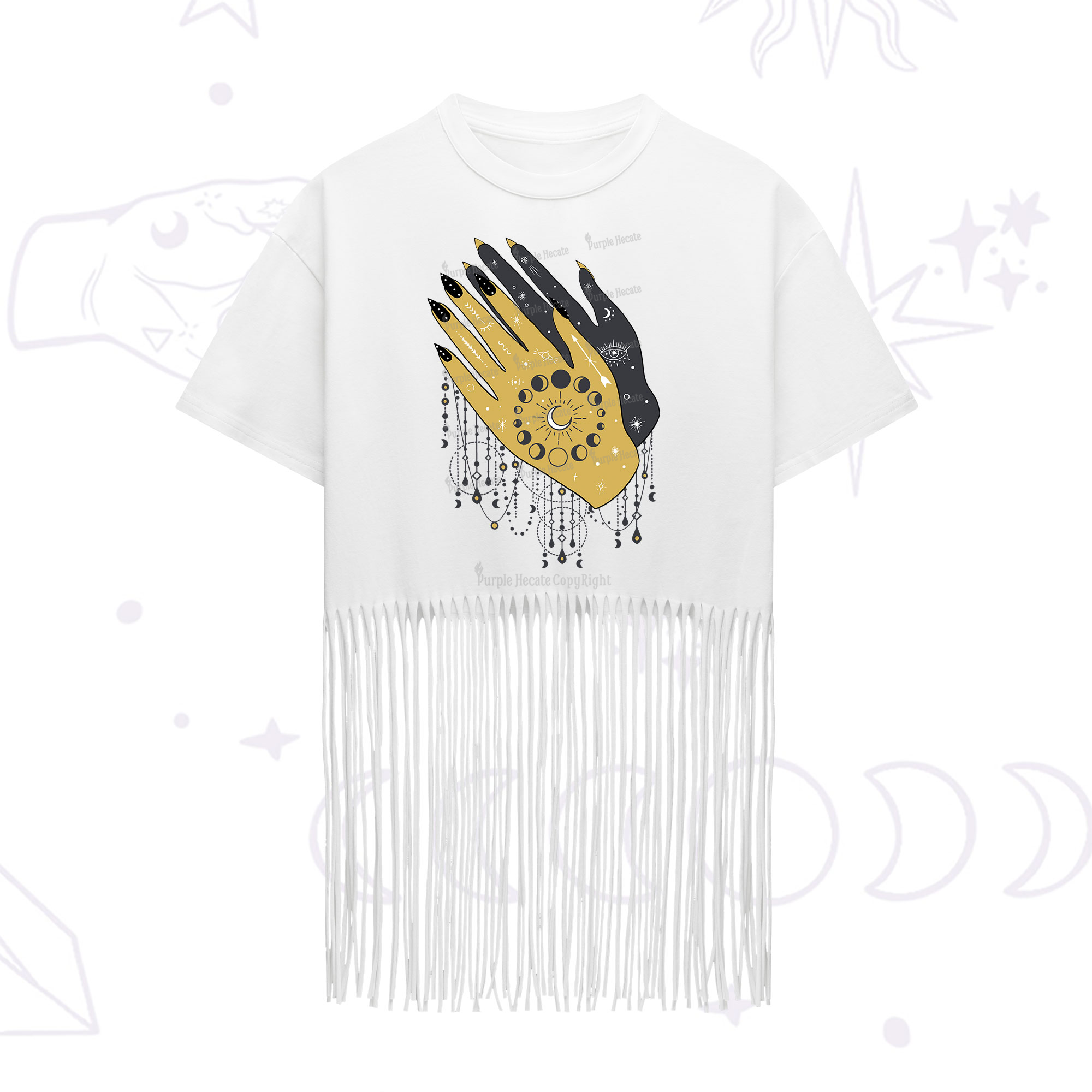 Purplehecate Wash Your Hands Fringe Hem T-Shirt