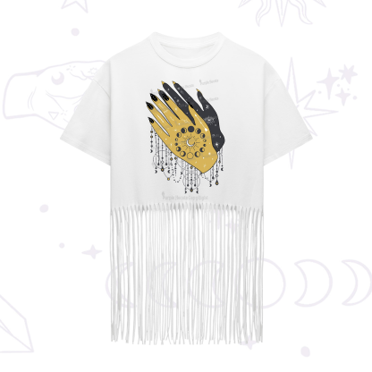 Purplehecate Wash Your Hands Fringe Hem T-Shirt