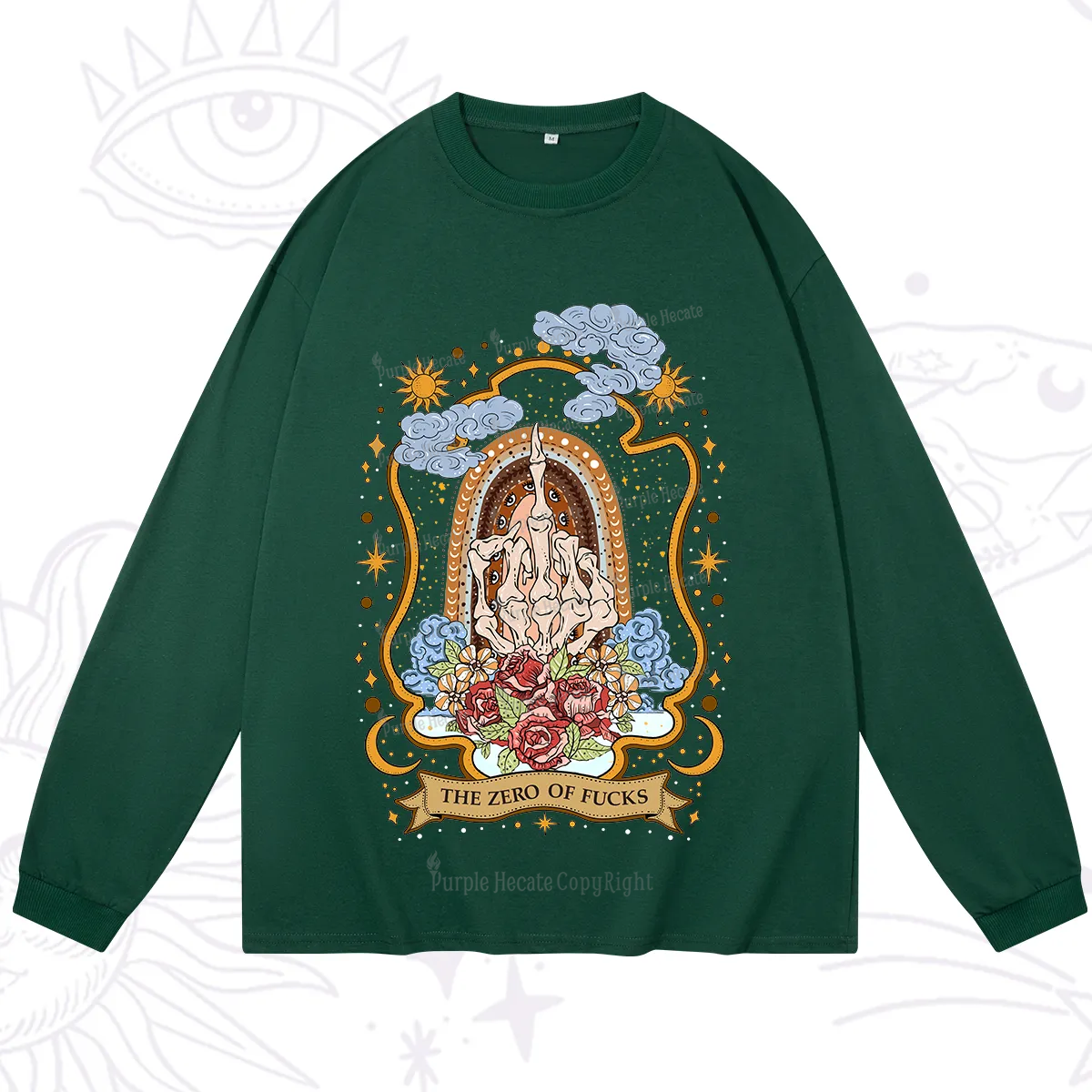 Purplehecate The Zero of Fucks Skeleton Long Sleeve T-Shirt