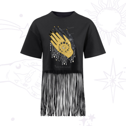 Purplehecate Wash Your Hands Fringe Hem T-Shirt