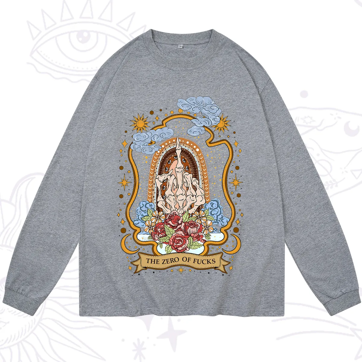 Purplehecate The Zero of Fucks Skeleton Long Sleeve T-Shirt