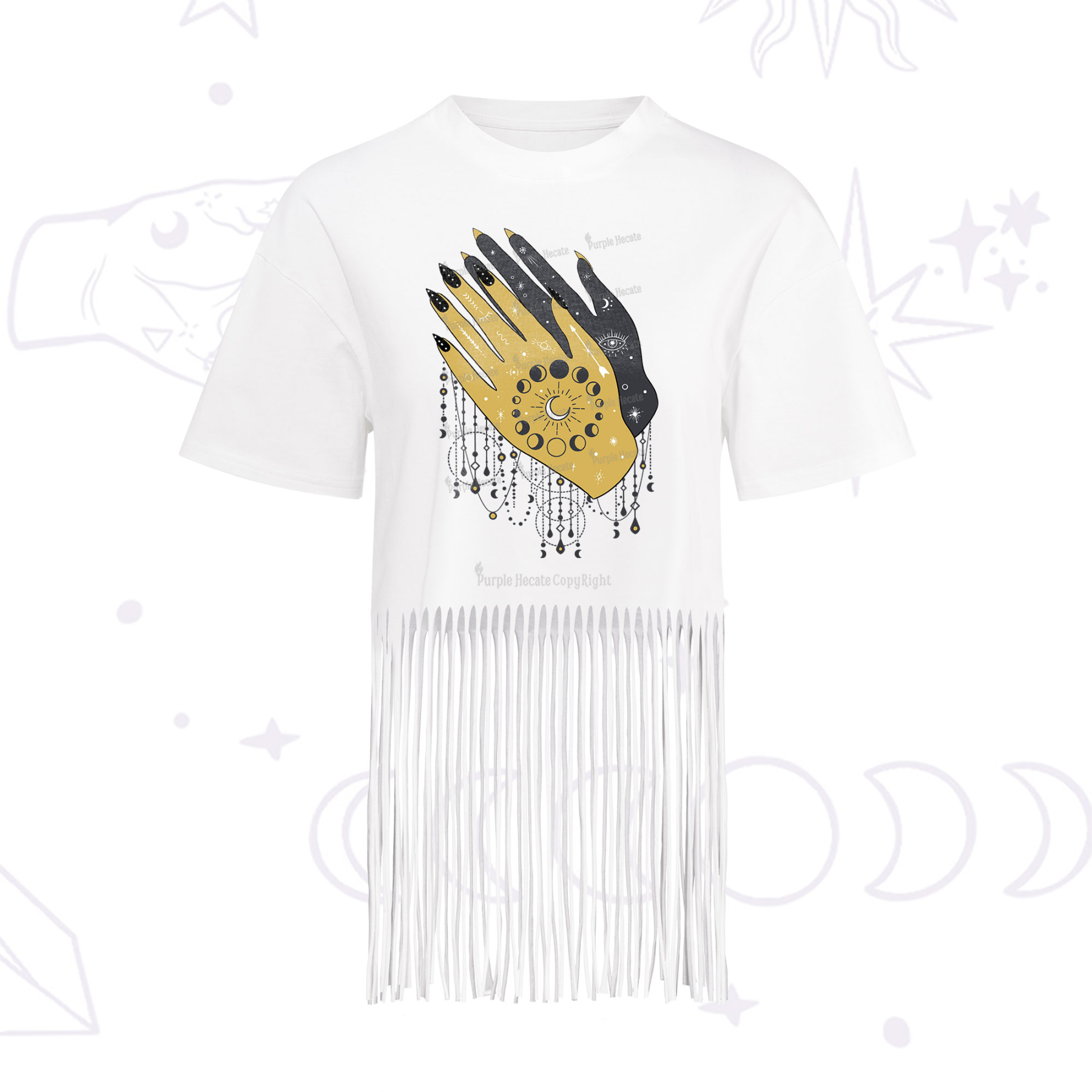 Purplehecate Wash Your Hands Fringe Hem T-Shirt