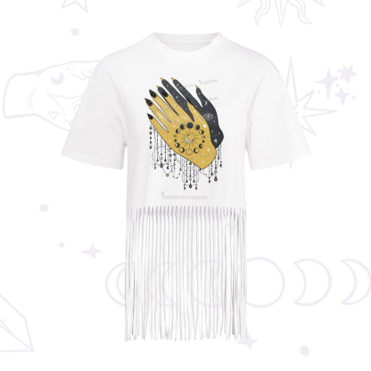 Purplehecate Wash Your Hands Fringe Hem T-Shirt