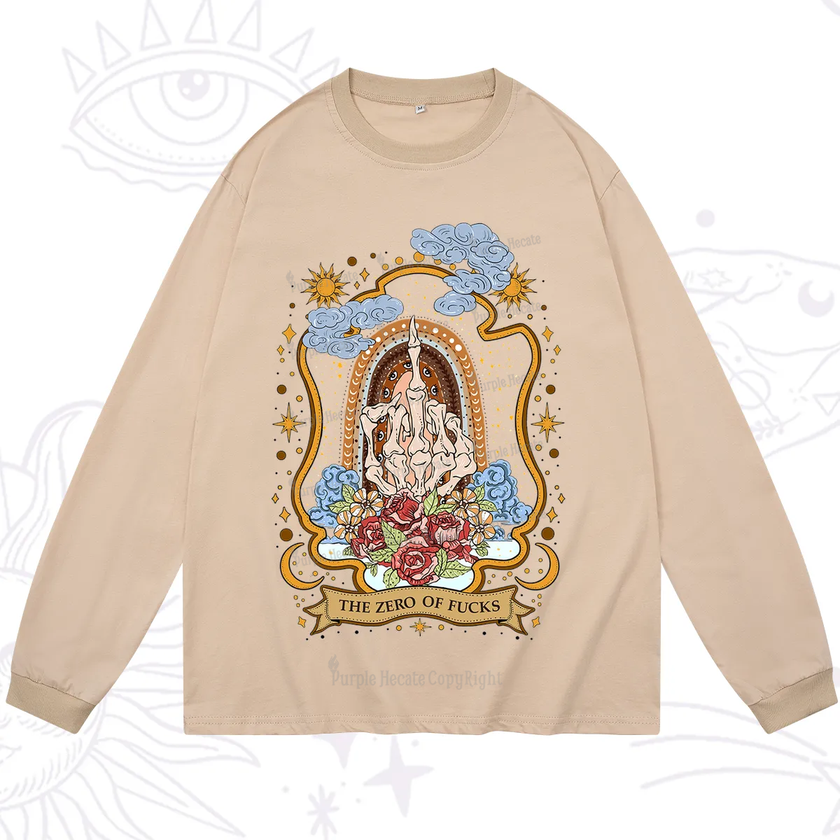 Purplehecate The Zero of Fucks Skeleton Long Sleeve T-Shirt