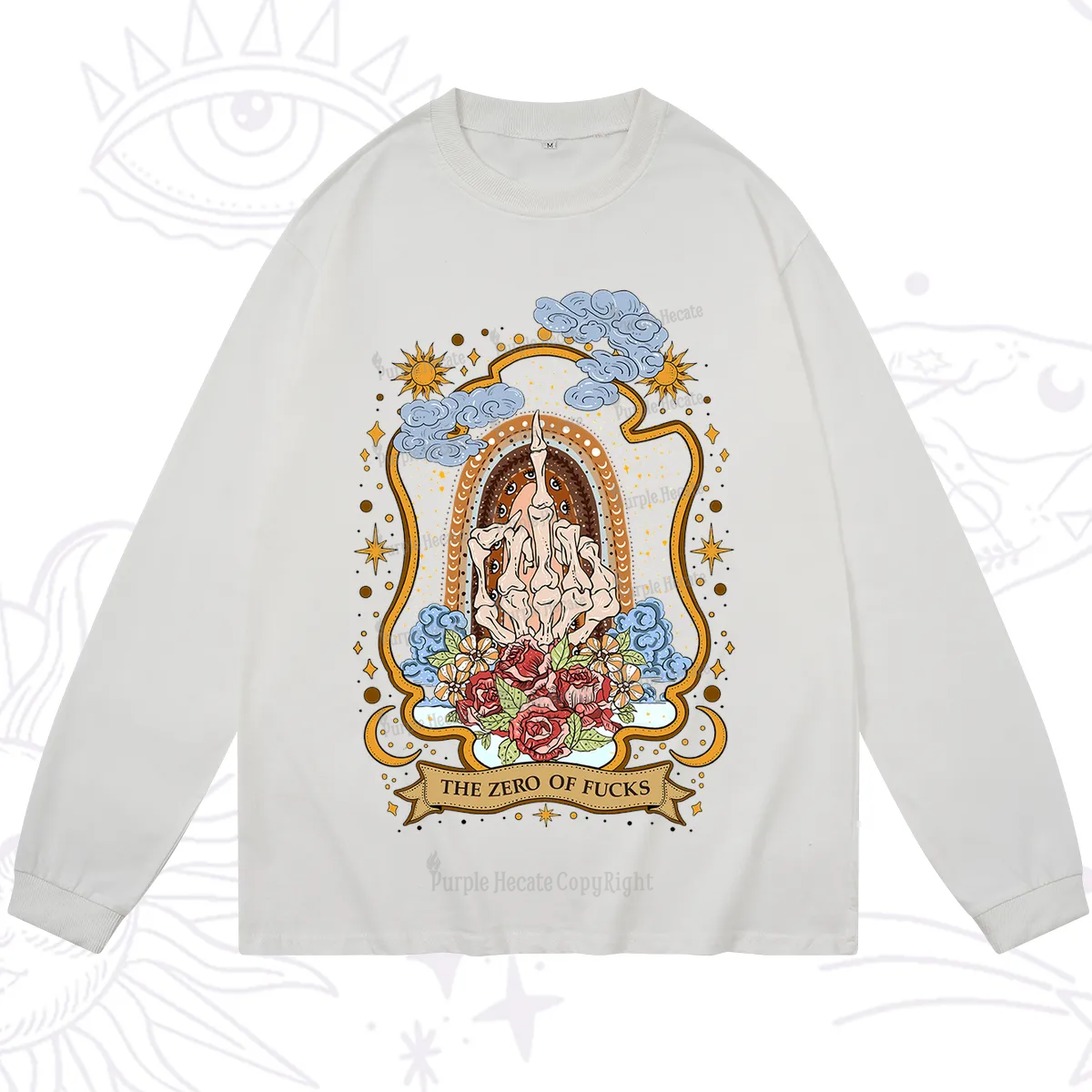 Purplehecate The Zero of Fucks Skeleton Long Sleeve T-Shirt