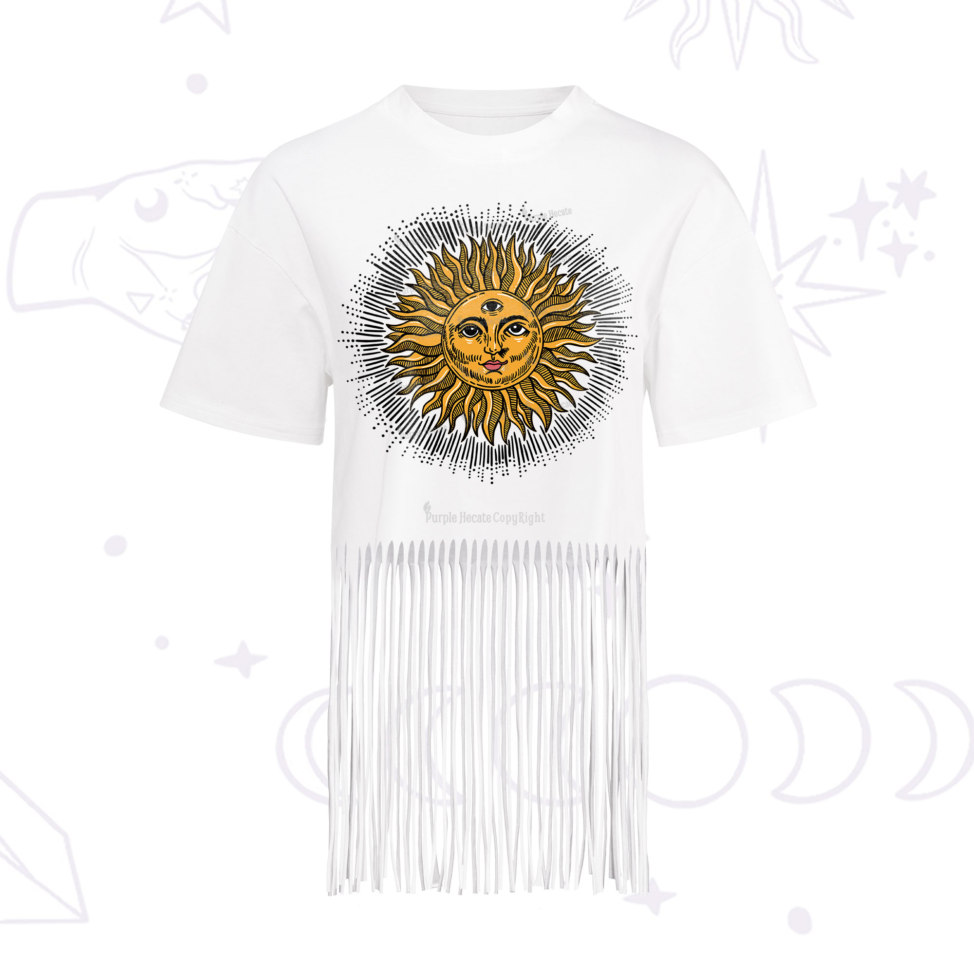 Purplehecate Sat Nam Fringe Hem T-Shirt