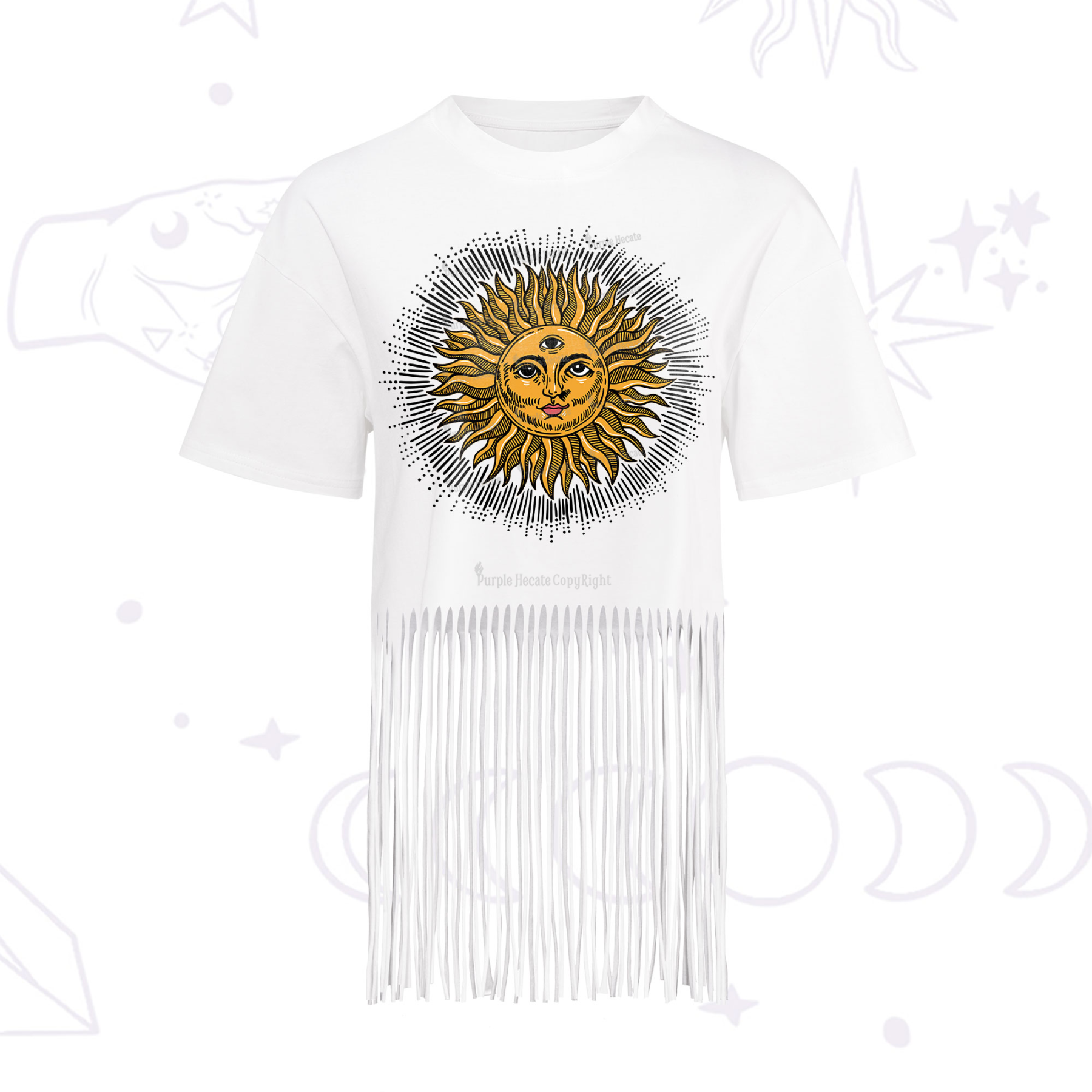 Purplehecate Sat Nam Fringe Hem T-Shirt