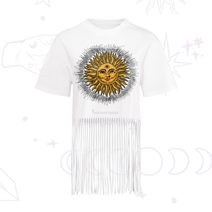 Purplehecate Sat Nam Fringe Hem T-Shirt