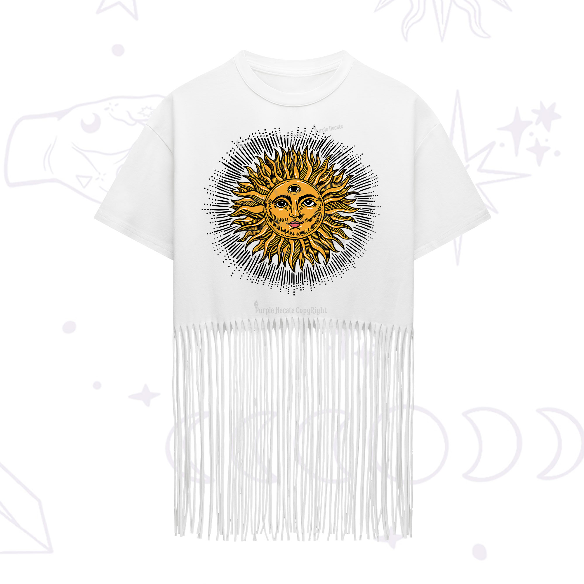 Purplehecate Sat Nam Fringe Hem T-Shirt