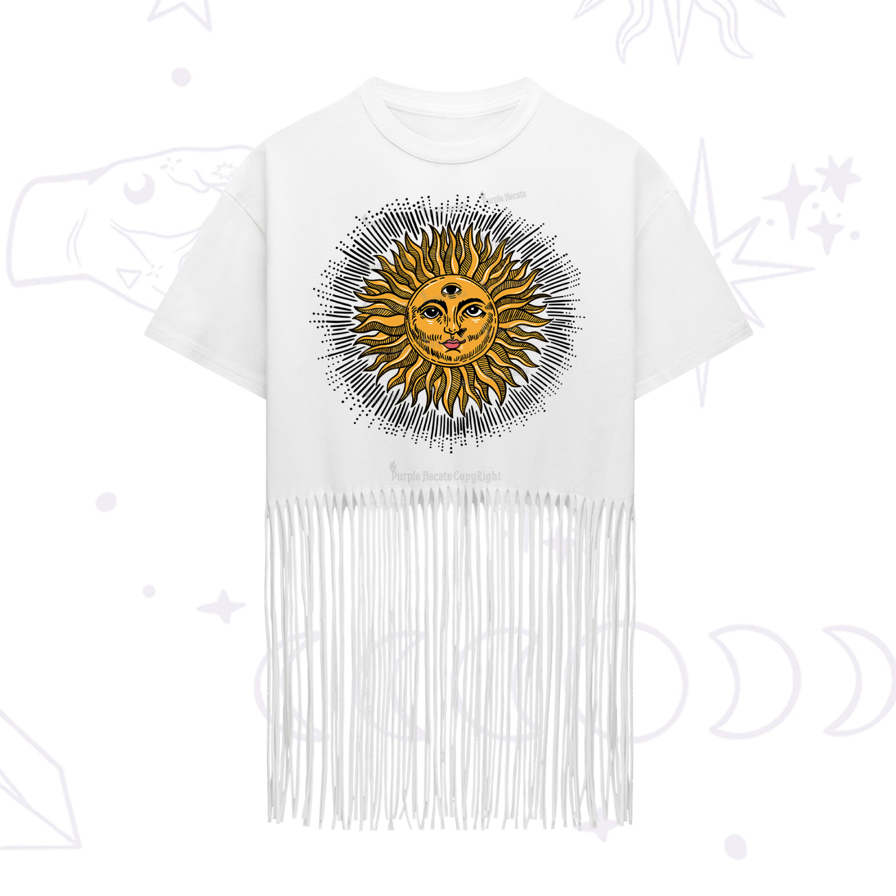 Purplehecate Sat Nam Fringe Hem T-Shirt