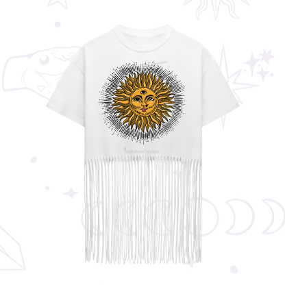 Purplehecate Sat Nam Fringe Hem T-Shirt