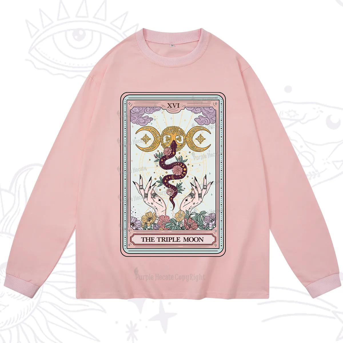 Purplehecate The Triple Moon Tarot Long Sleeve T-Shirt