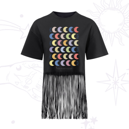 Purplehecate Every Phase Of Me Fringe Hem T-Shirt