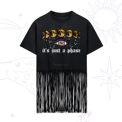 Purplehecate It's Just A Phase Fringe Hem T-Shirt