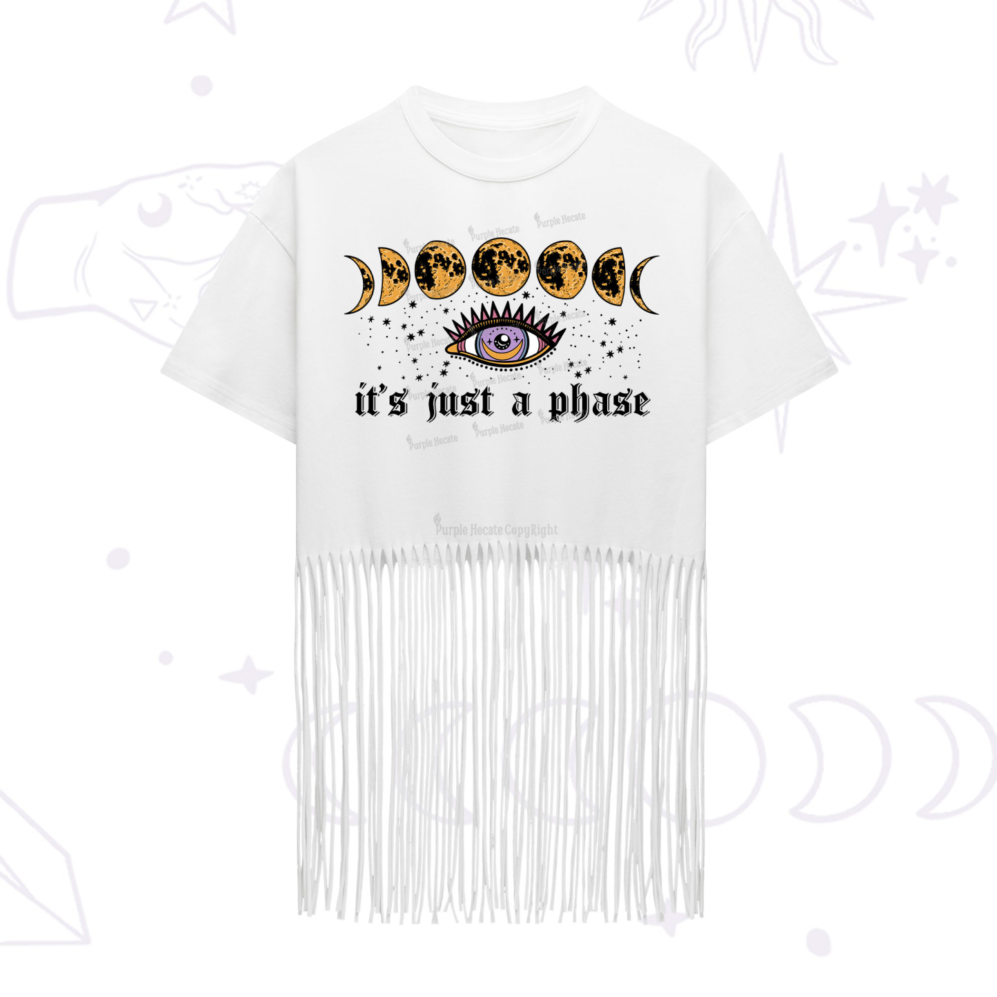 Purplehecate It's Just A Phase Fringe Hem T-Shirt