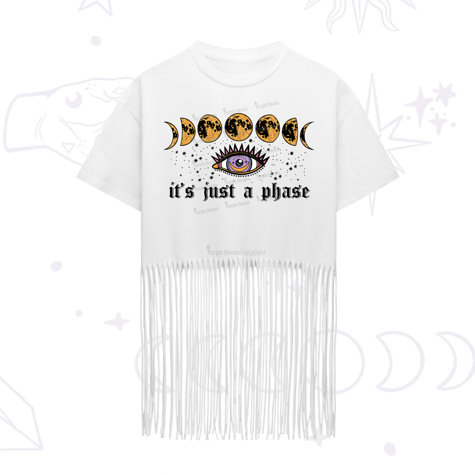 Purplehecate It's Just A Phase Fringe Hem T-Shirt