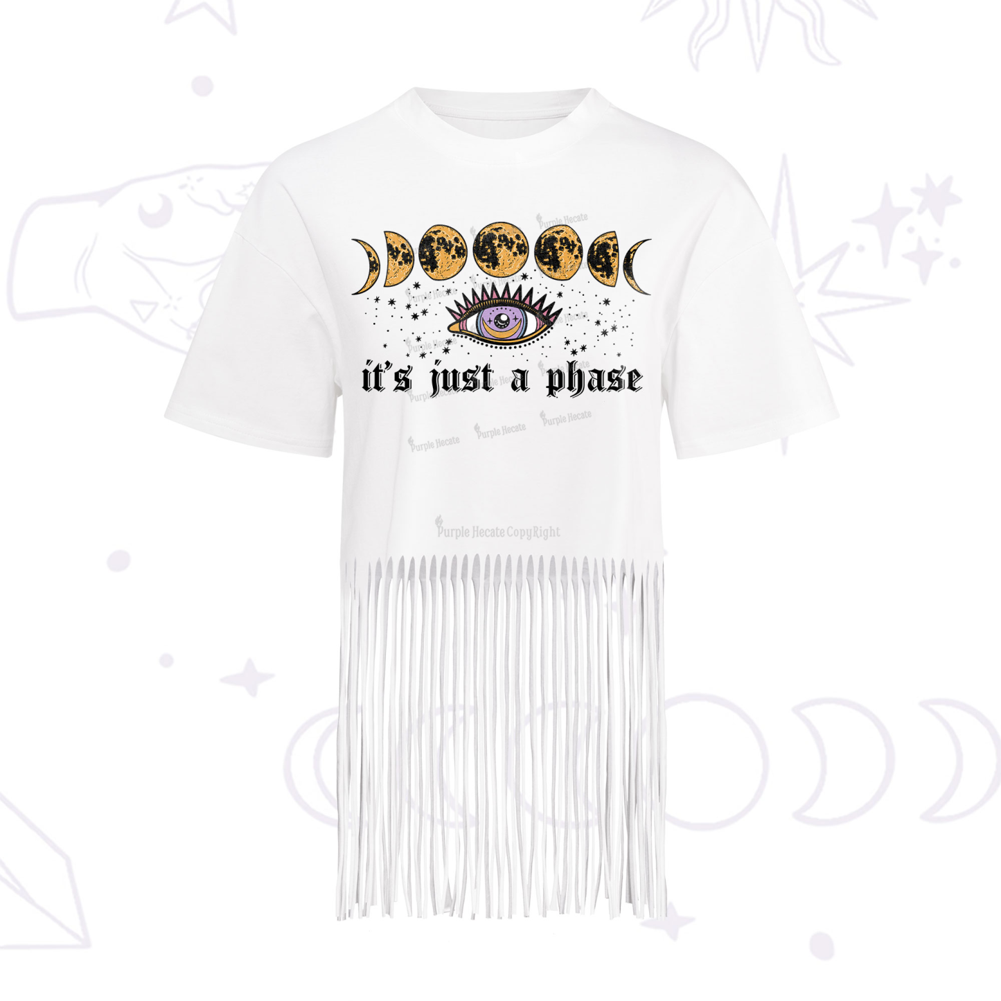 Purplehecate It's Just A Phase Fringe Hem T-Shirt