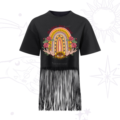 Purplehecate Brighten Days Ahead Fringe Hem T-Shirt